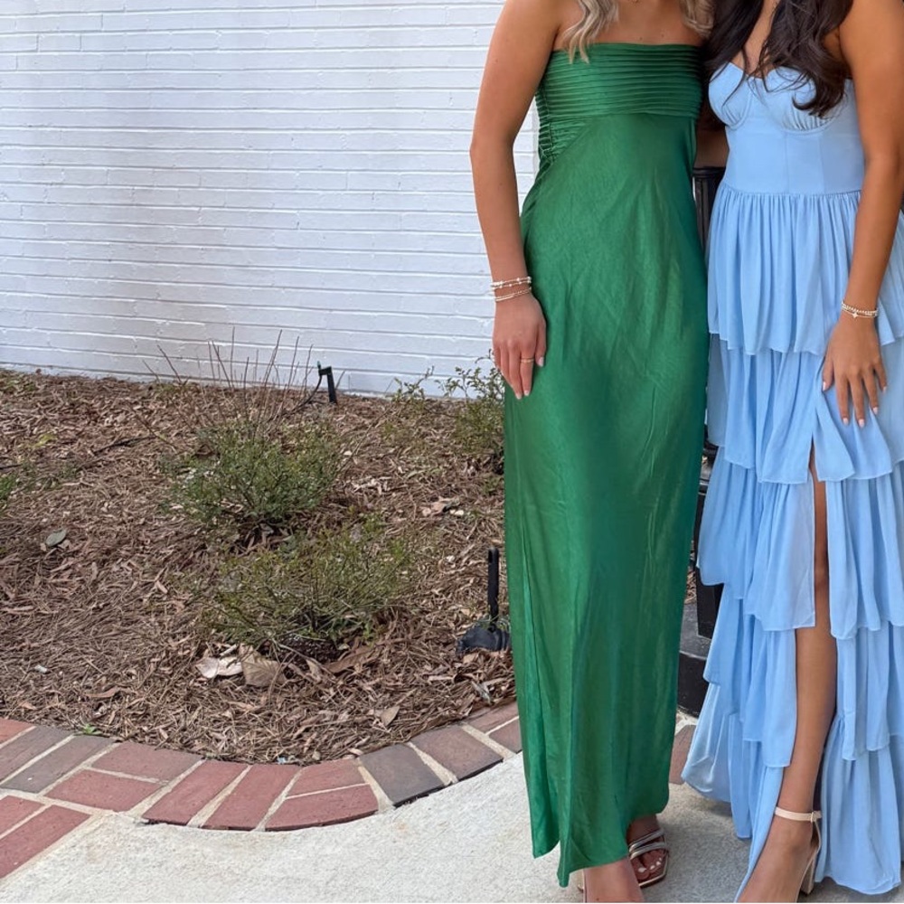 Strapless Emerald Green Maxi Dress
